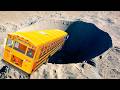 BeamNG Drive School Bus Crashes – Top 50 Bus Jumps &amp; Yellow Bus Compilation