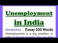 Unemployment in India Essay Writing in English 200 Words