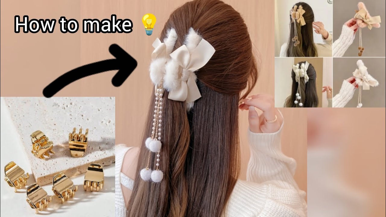 Girls hair clip designing homemade craft  ❤️