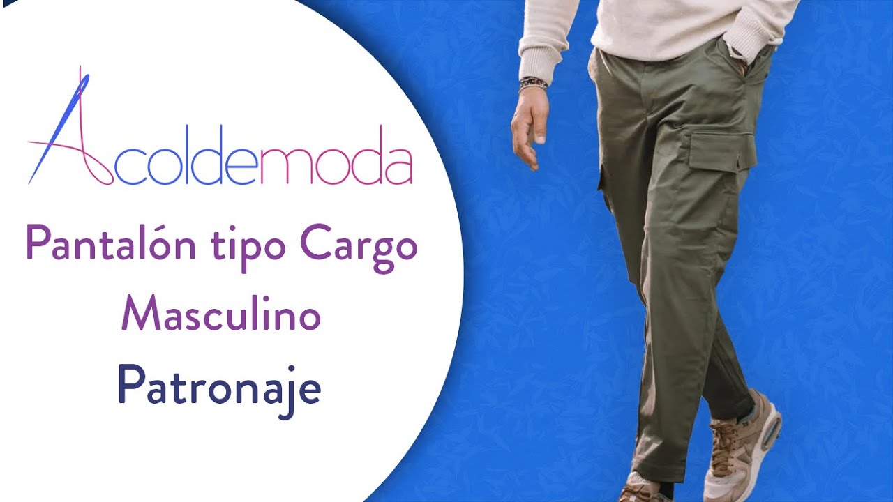 Patronaje de PANTALÓN TIPO CARGO MASCULINO - DIY - Paso a paso