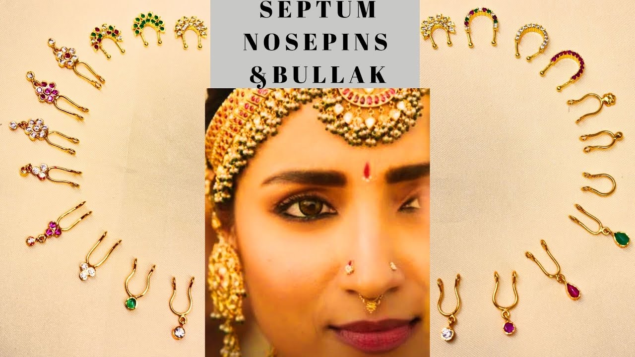 SEPTUM NOSEPINS & BULLAK - ONE GRAM GOLD FINISH ZIRCON, KEMPSTONE, RUBY ...