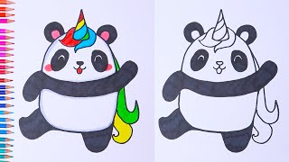 DRAW PANDA | How to draw PANDA dancing | Easy drawings