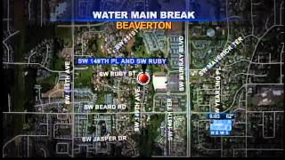 Water main breaks in Beaverton