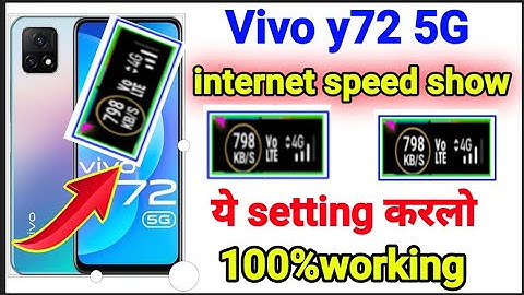 Vivo y72 5g Net speed show setting / how to show net speed vivo y72 5g 2021