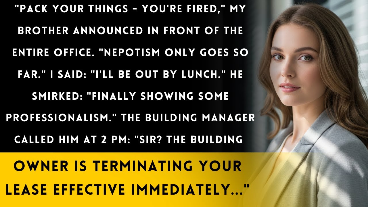 «Собирай вещи», — сказал мой начальник/брат... Здание принадлежало мне