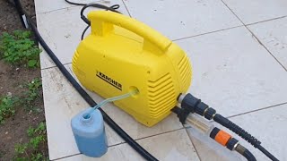 Adición de shampoo con Karcher k2.93 y espumadora FJ 6