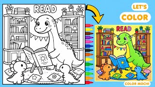 Cute dinos Reading together📚 | Easy, fun Painting and drawing | Coloring ideas #coloring #colors 