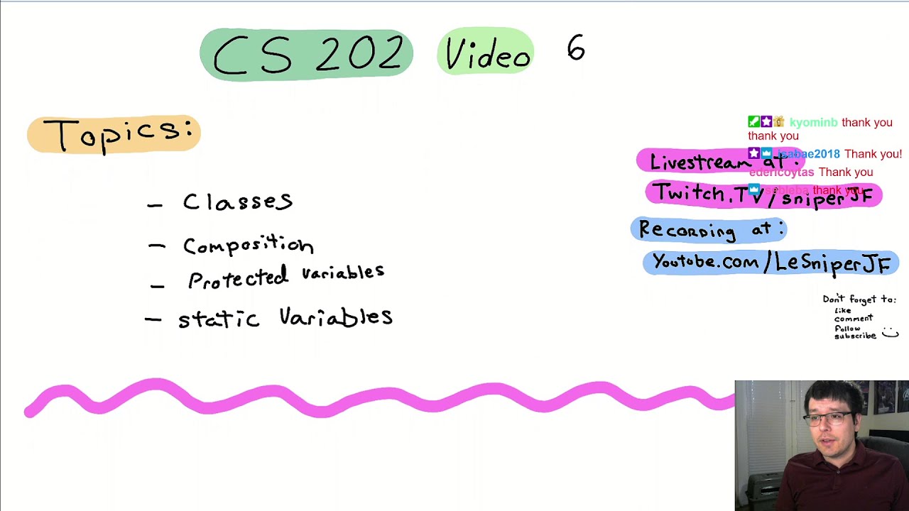 CS 202 Computer Science II: Fall 2021 Video 6 Livestream - YouTube
