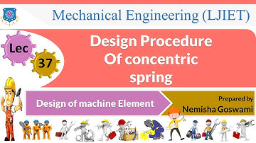 L 37 Design Procedure of concentric spring I Design of machine elements I Mechanical