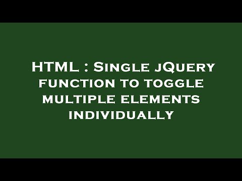 HTML : Single