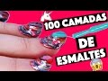 100 CAMADAS DE ESMALTE!  😱- #HARDCHALLENGE | KIM ROSACUCA