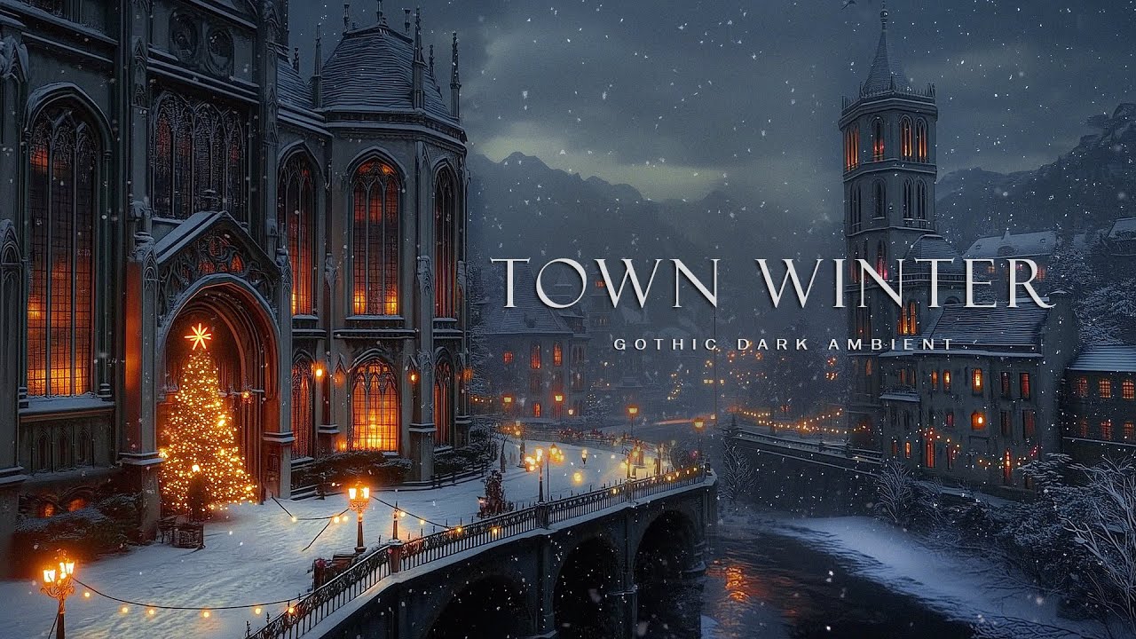Christmas Gothic Town Ambience Dark Academia Piano Cozy Winter Snow Night Music