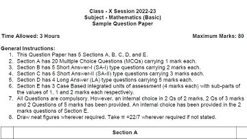 sample paper maths basic solutions class 10 2023