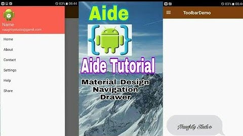 Android AIDE Studio  Navigation Drawer Tutorial Part No 1