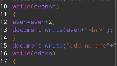 JavaScript Code to Print Even and Odd Numbers Between 1 to N | Even & Odd num in JavaScript anWriter