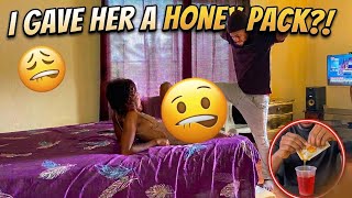 Giving My Girlfriend A Honey Pack In Her Drink😳 *She Went Wild*