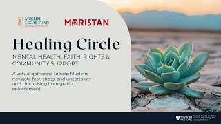 Healing Circle with MLFA: The Unbreakable Spirit
A collaborative session on mental well-being, resilience, and understanding our rights as Muslim Americans with @MuslimLegalFundAmerica.
Together, we reflect on the emotional impact of this political climate and the strength that emerges when we stand united.
For additional resources, visit maristan.org/resources
For clinical services: maristan.org/clinic
#islamicpsychology #maristan #muslimmentalhealth #CommunityHealing #Healing #MentalHealth #MLFA Healing Circle with MLFA: The Unbreakable Spirit