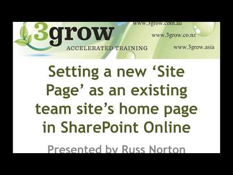 Set a Modern Site Page as an existing Team Site's home page in SharePoint Online