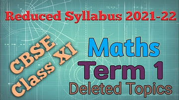 CBSE Class 11 | New Syllabus 2021-22 | Deleted Portion ( Example & Exercises) for Term 1