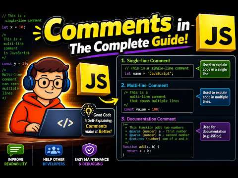 Comments in JavaScript Explained | Single-Line & Multi-Line Comments | JavaScript for Beginners #8