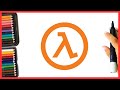Half Life logo drawing _ How to draw logo with hands