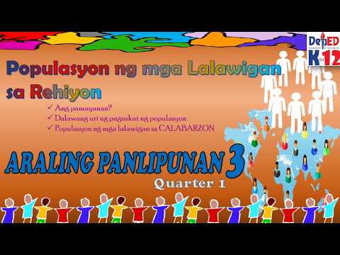 Populasyon ng mga Lalawigan sa Rehiyon with Activities AP3 Aralin 6 #Q1