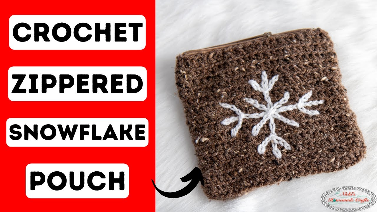 December 15th FREE Advent Calendar Mystery CAL Pattern - Snowflake Crochet Zipper Pouch Pattern