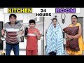 24 HOURS KITCHEN vs ROOM | Family Comedy Challenge | Aayu and Pihu Show