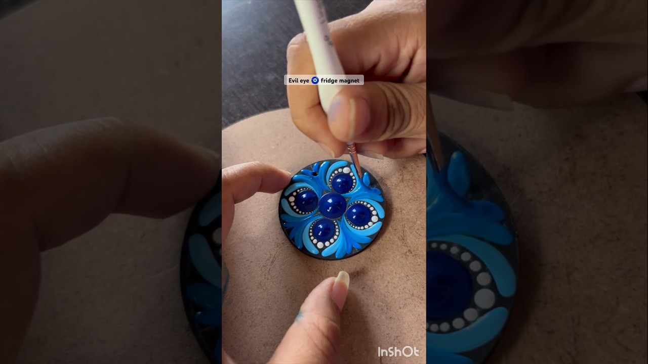 Dot mandala evil eye 🧿 fridge magnet tutorial 
