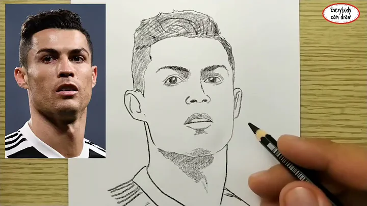 VERY EASY , How to draw cristiano ronaldo / cr7 , football player / learn drawing academy