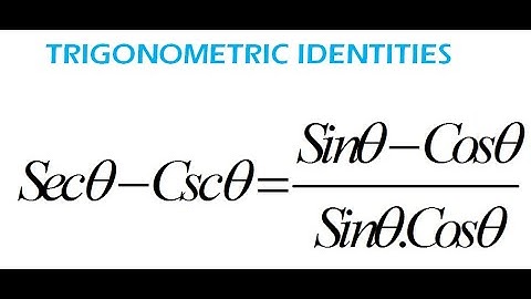How to Verify Trigonometric Identities secx -cscx =(Sinx-Cosx)/Sinx.Cosx Trigonometry