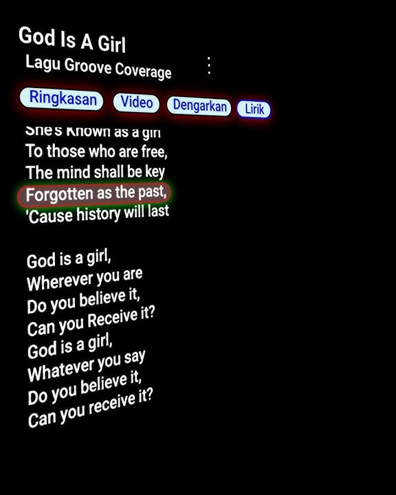 Mentahan Ccp lirik Google God Is A Girl