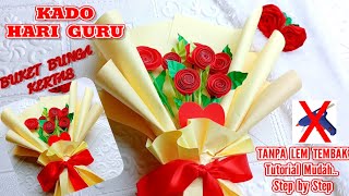 Kado Hari Guru / Cara Membuat Buket Bunga Dari Kertas Super Mudah Dan Murah
