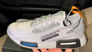 Adidas NMD R1 Spectoo NASA Halo Silver shoes - YouTube display picture 2