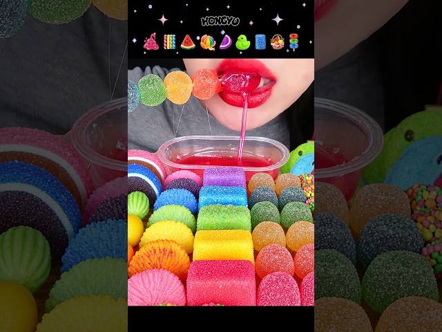 ASMR EMOJI FOOD JELLY SLIME 먹는 슬라임 먹방 (순서대로 먹기)