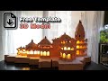 How to make realistic ram mandir cardboard model  free template