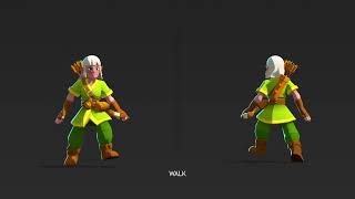 Archer Elf animation line up Archer Elf animation line up
