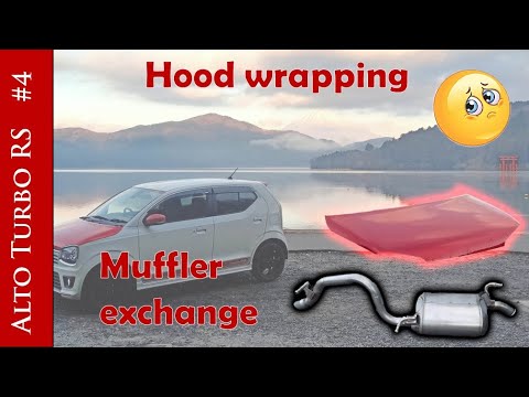 HA36S Alto Turbo RS muffler replacement, bonnet film wrap & scenic drive | 🔰JDM on a budget