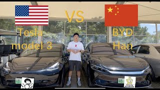 In-depth comparison between Tesla model 3 🇺🇸 and BYD Han 🇨🇳 Range and charging tests included