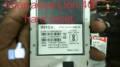 How to format Intex aqua Lion 4G 🦁 📱 ( hard reset )