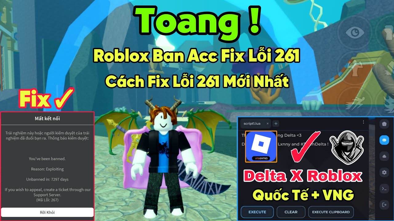 Toang ! Roblox ban acc fix lỗi 261, Cách hack Roblox Blox Fruits Delta X VNG fix lỗi 261 mới nhất