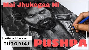 Pushpa First Look Drawing | Allu arjun as Pushpa Drawing | #alluarjun | Times lape video