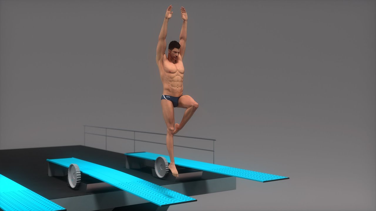 Male Diver Springboard Animated HQ (Turbosquid) - YouTube