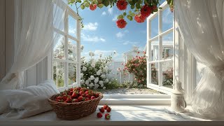 🍓 strawberries, roses & white linen — soft piano for bright cottage june mornings screenshot 3