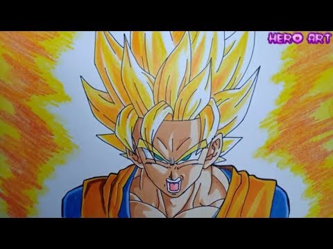 Cách Vẽ GOKU siêu xayda cấp 2-ssj2-DRAWING DRAGON BALL - YouTube