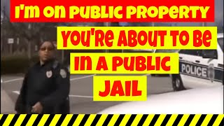 🔵I'm on public property. "Your about to be in a public jail" 1st amendment audit big time fail🔴🔵
