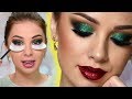 Sparkly Christmas Makeup Tutorial | Green Glitter Smokey Eye