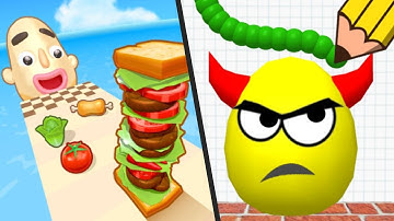 SANDWICH RUNNER vs DRAW TO SMASH - gameplay Walkthrough All Levels New UPDATE Android ios 2024