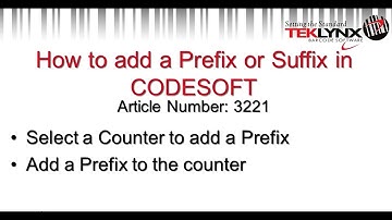 TekTip: How to add a Prefix or Suffix to variable field in CODESOFT