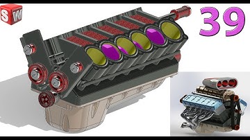 V12 Car Engine - 39. Cylinder Block Assembly (Project 04) Design by Solidworks